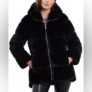 MICHAEL KORS NEW! Women's Hooded Faux-Fur Coat - Small